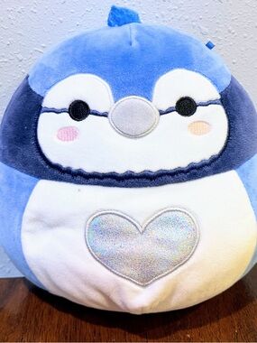 Babs Blue Jay Plush Squishmallow Penguin with Holographic Heart